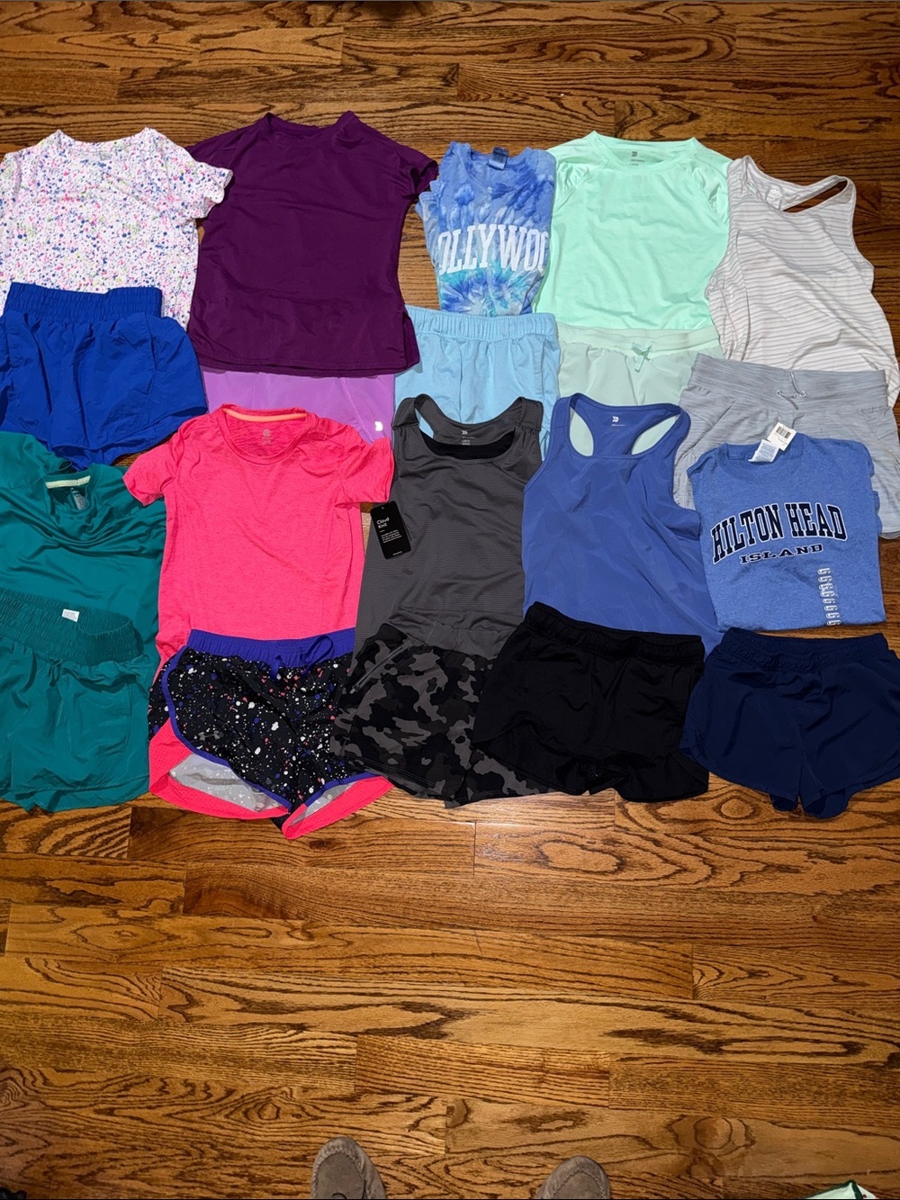Girls bundle of 10 tops and 10 shorts size 10-12 various brands some NWT